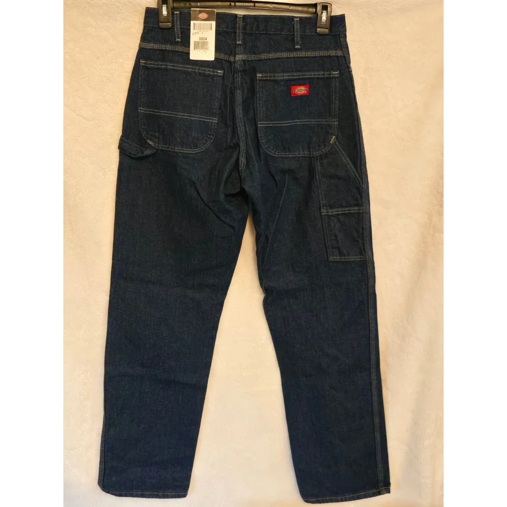 Dickies NEW Mens 32×34  Relaxed Fit Carpenter Jeans (2 pair) Indigo Blue Denim